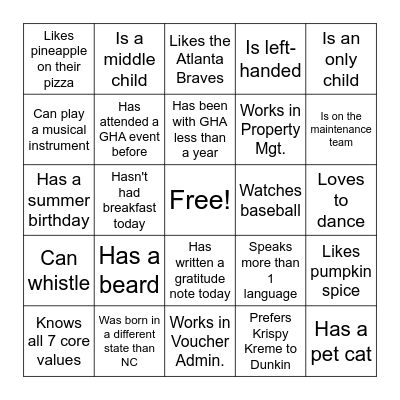 FIND SOMEONE WHO... Bingo Card