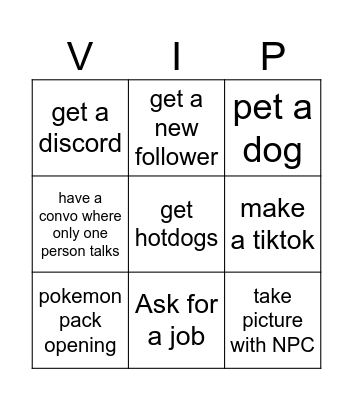 Chained Together IRL Bingo Card
