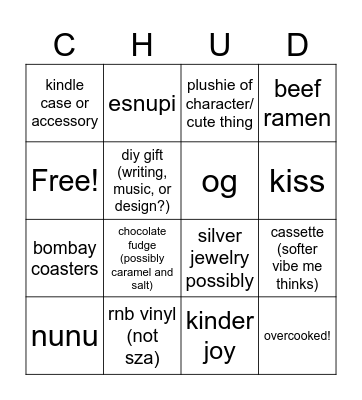 vaish maymz 2026! Bingo Card
