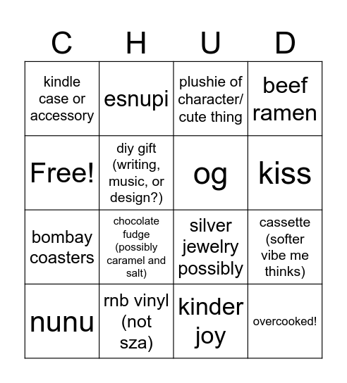 vaish maymz 2026! Bingo Card
