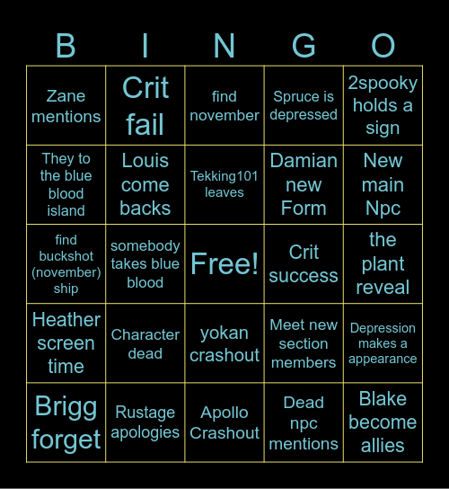 Marine dnd episode 68 part 2 Bingo Card