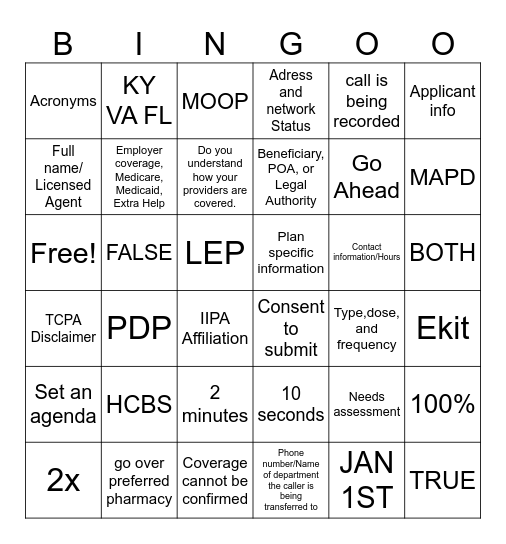 QA BINGO Card