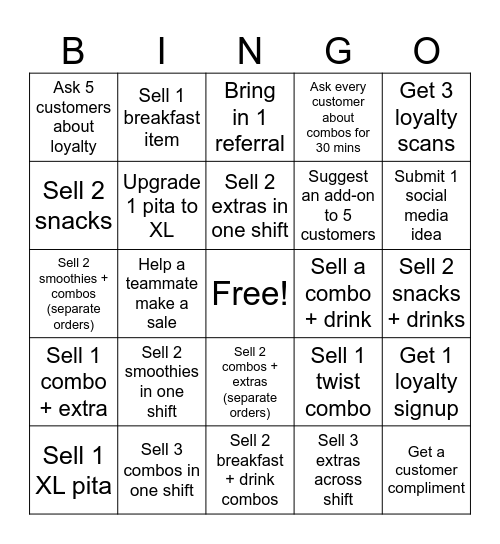 pita pit bingo level 2 Bingo Card