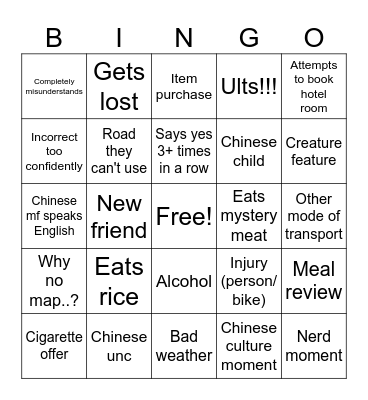 Tip2tip bingo Card