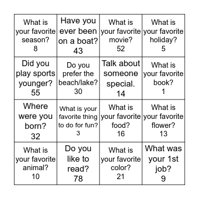 Social Bingo! Bingo Card