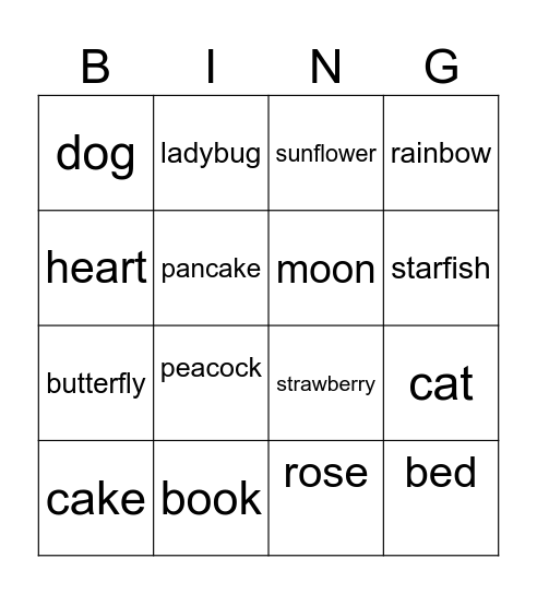 Sleeping queens Bingo Card