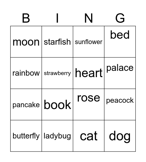 Sleeping queens Bingo Card