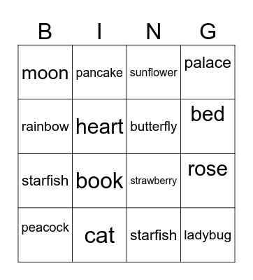 Sleeping queens Bingo Card