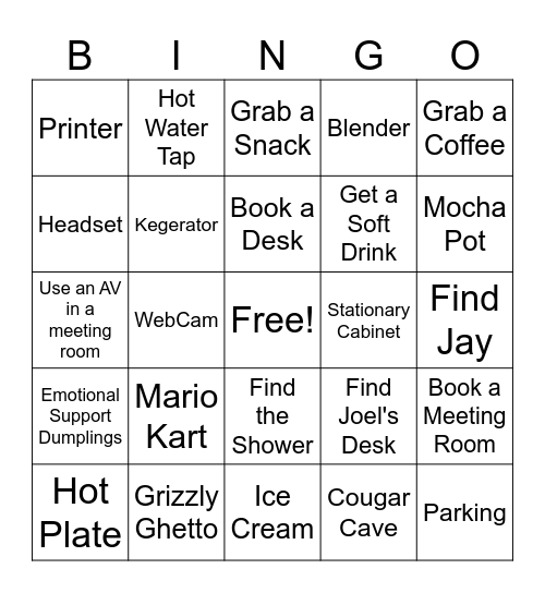 Office Bingo Card