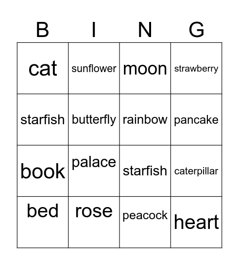 Sleeping queens Bingo Card