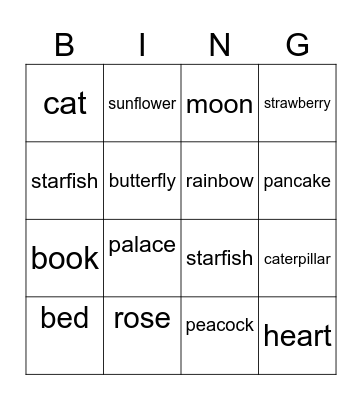 Sleeping queens Bingo Card