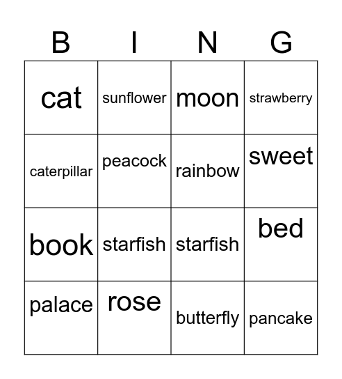 Sleeping queens Bingo Card