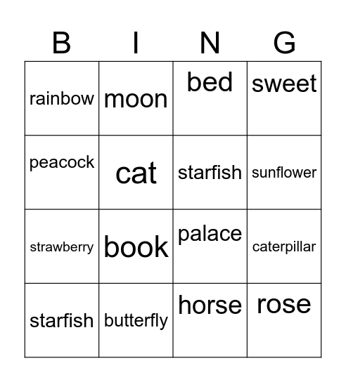 Sleeping queens Bingo Card