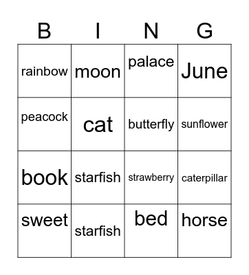 Sleeping queens Bingo Card