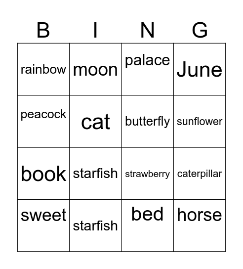 Sleeping queens Bingo Card