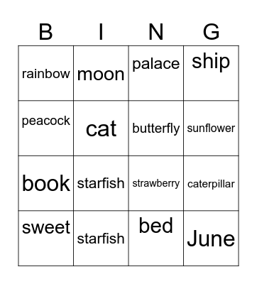 Sleeping queens Bingo Card