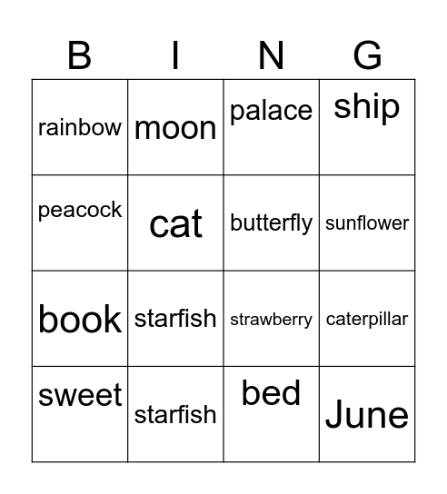 Sleeping queens Bingo Card