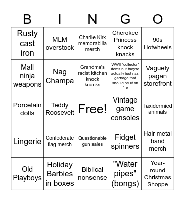 Flea Market Bingo Card