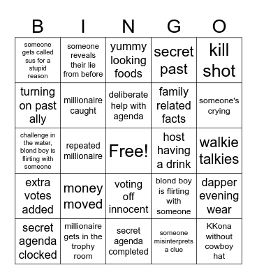 Millionaire Final Episodes Bingo Card
