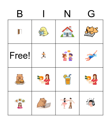 Regular Verbs Bingo Card