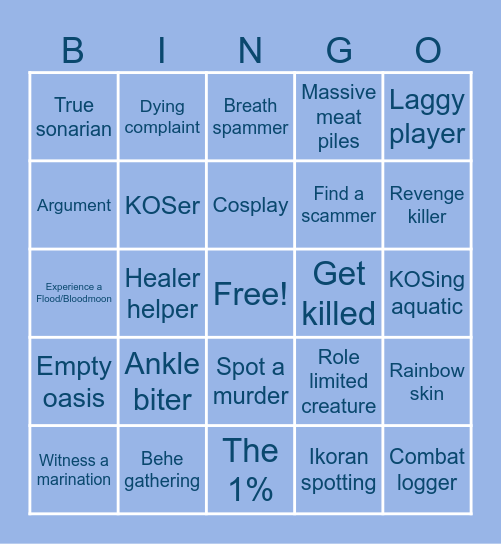 CoS Bingo Card