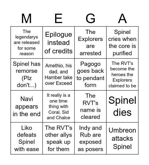 Stellar Finale BINGO Card