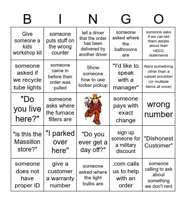 Service Desk Bingo Card
