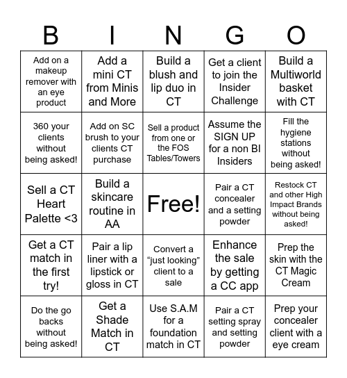 Charlotte Tilbury Bingo Card