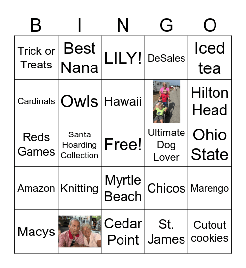 Nana Bingo! Bingo Card