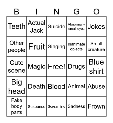 Jack S Bingo Card
