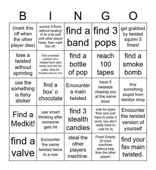 Dandys world Bingo Card