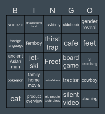 ObsucreTube Bingo Card
