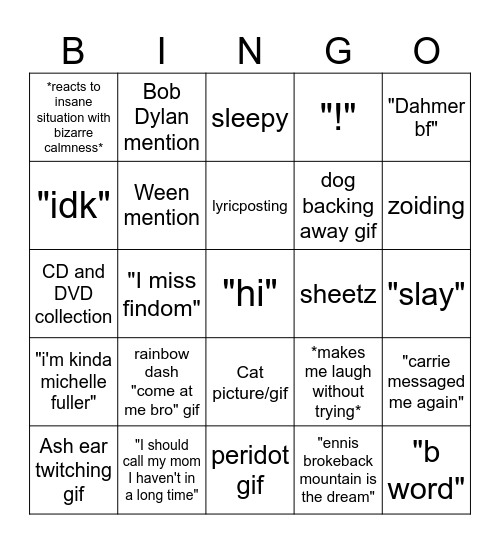 Laura Bingo Card