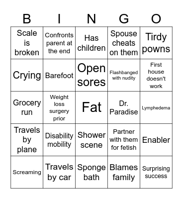 My 600 lb Life Bingo Card
