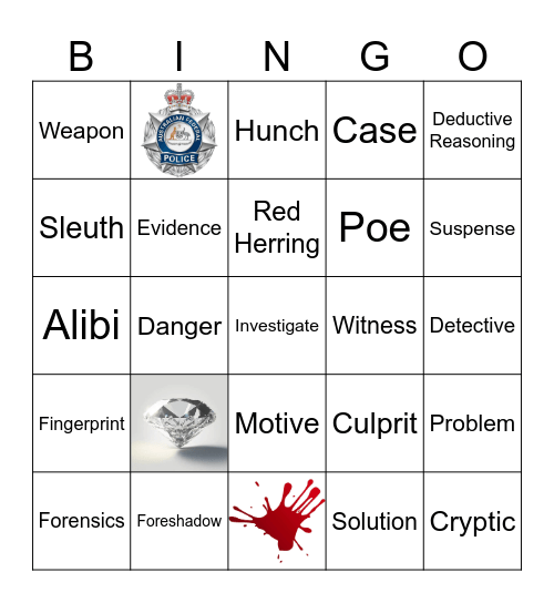 Crime, Clues and Mystery Bingo Card