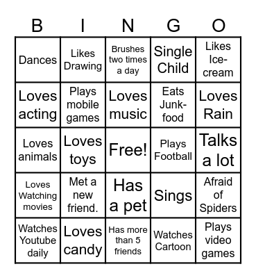 Link-Up BINGO→ മിണ്ടോ- ബിങ്കോ Bingo Card