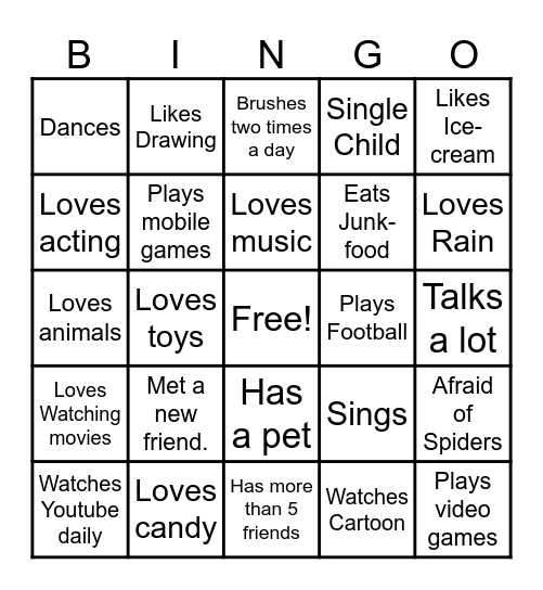 Link-Up BINGO→ മിണ്ടോ- ബിങ്കോ Bingo Card