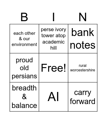 Ed the Head end of year speech Bingo Card
