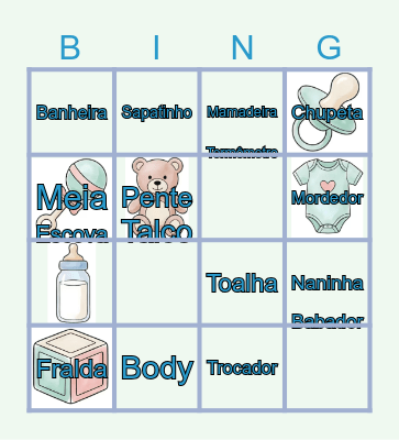Baby shower Bingo Card