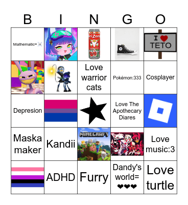 𝔍𝔦𝔫𝔵 Bingo Card