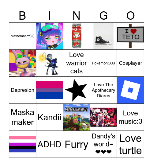 𝔍𝔦𝔫𝔵 Bingo Card