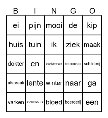 leespraat Bingo Card