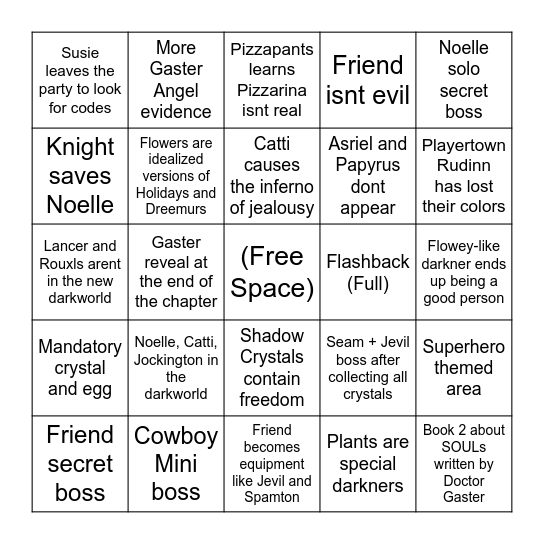 Chapter 5 Bingo Card