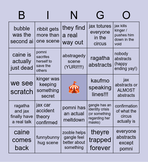 TADC (The Last Act) BINGO Card