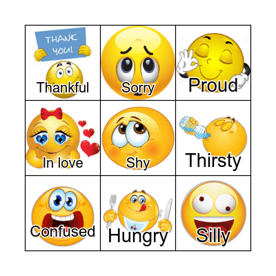 Feelings Bingo Card