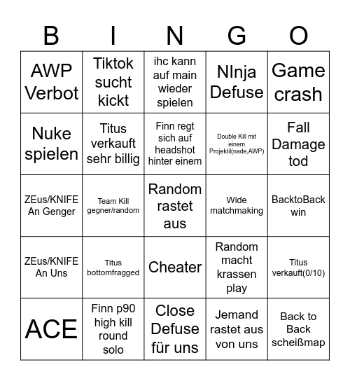 GOAT Bingo Card