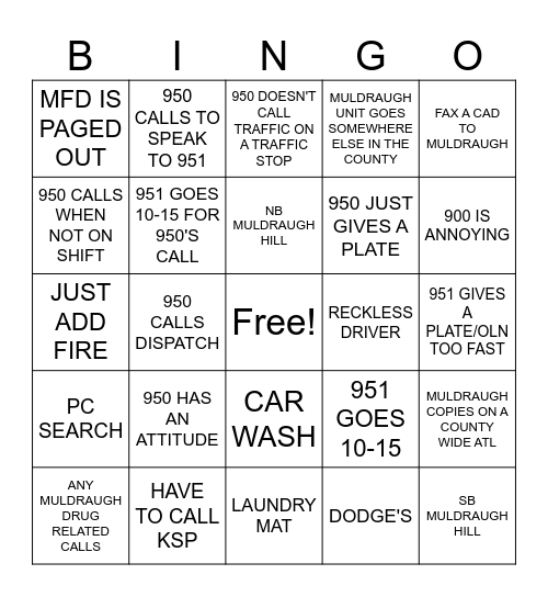 MULDRAUGH Bingo Card