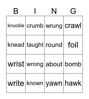 #98 kn, wr, mb and review Bingo Card