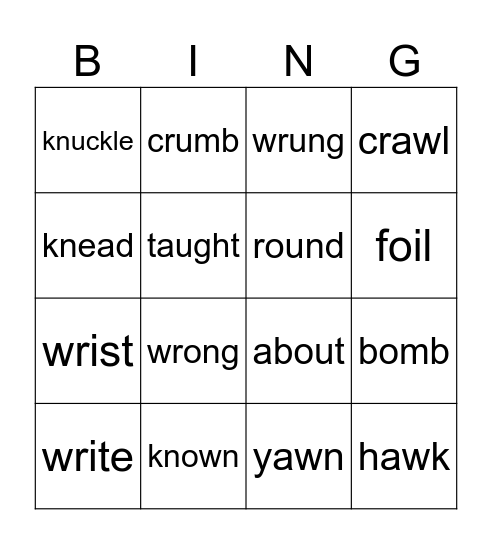 #98 kn, wr, mb and review Bingo Card