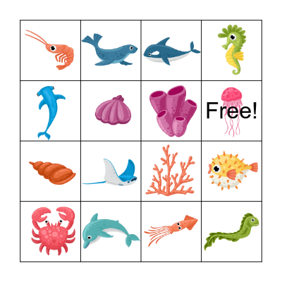 Ocean Bingo Card